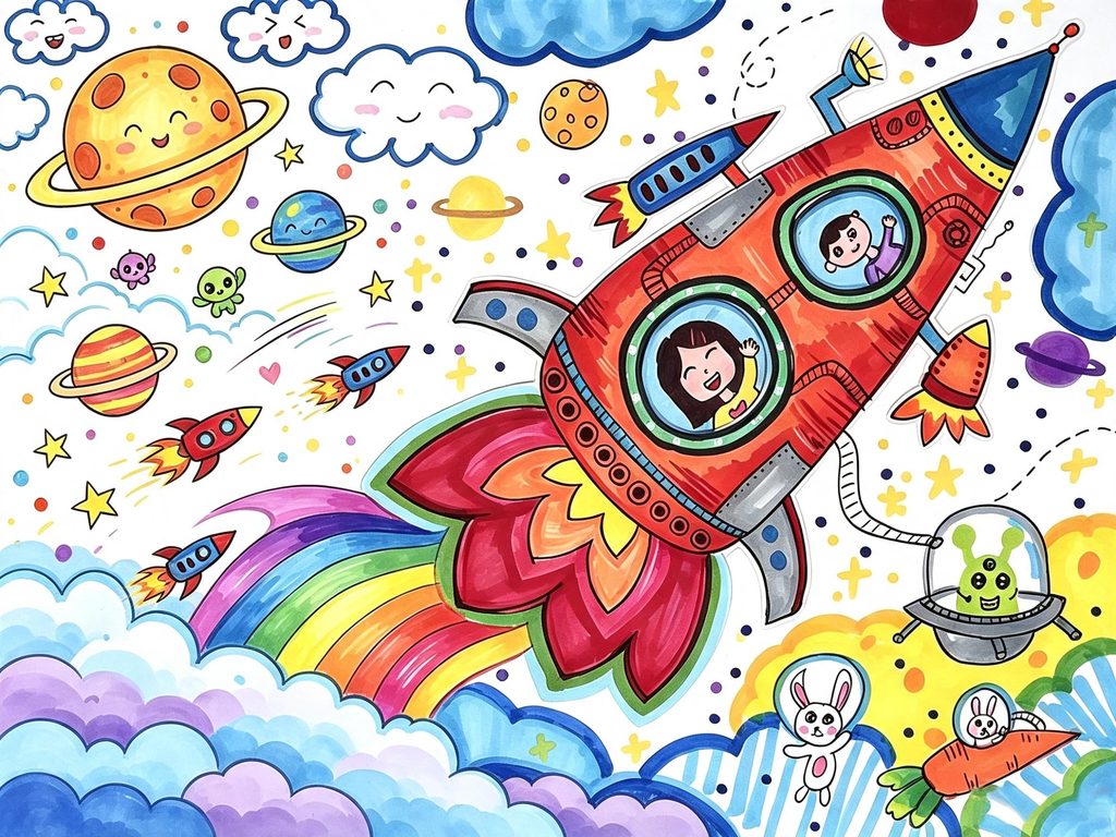 遨游太空的胡萝卜火箭