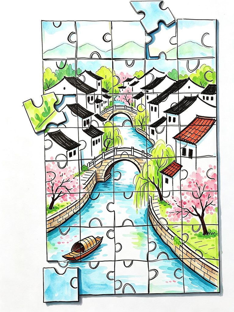 拼出江南春色